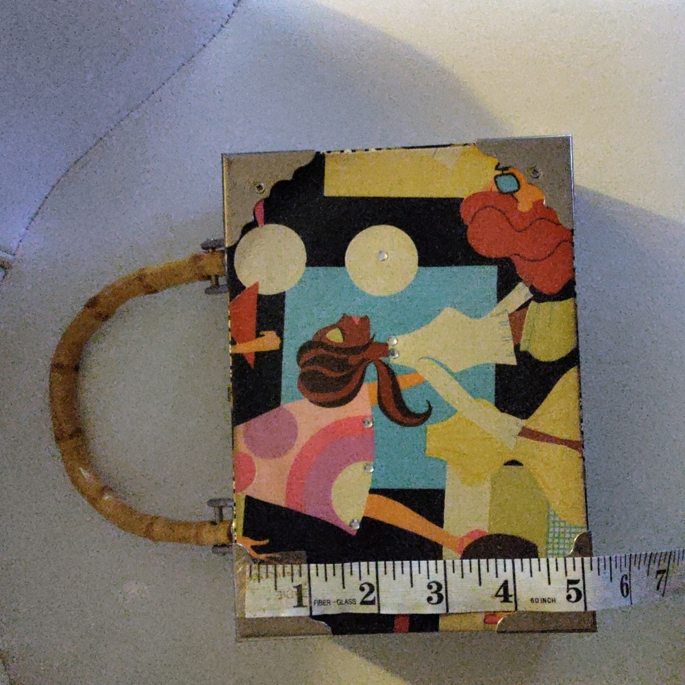 Vintage Mark Christopher Ligar Cigar Box Purse Wood Handle